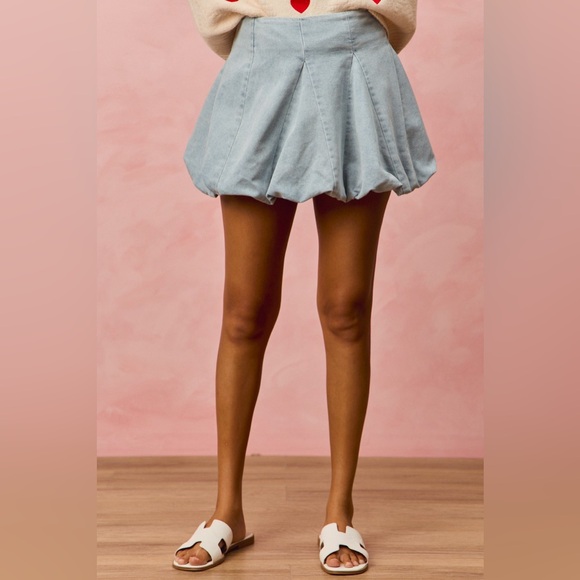 SO ME Denim Bubble Mini Skirt - Picture 5 of 8